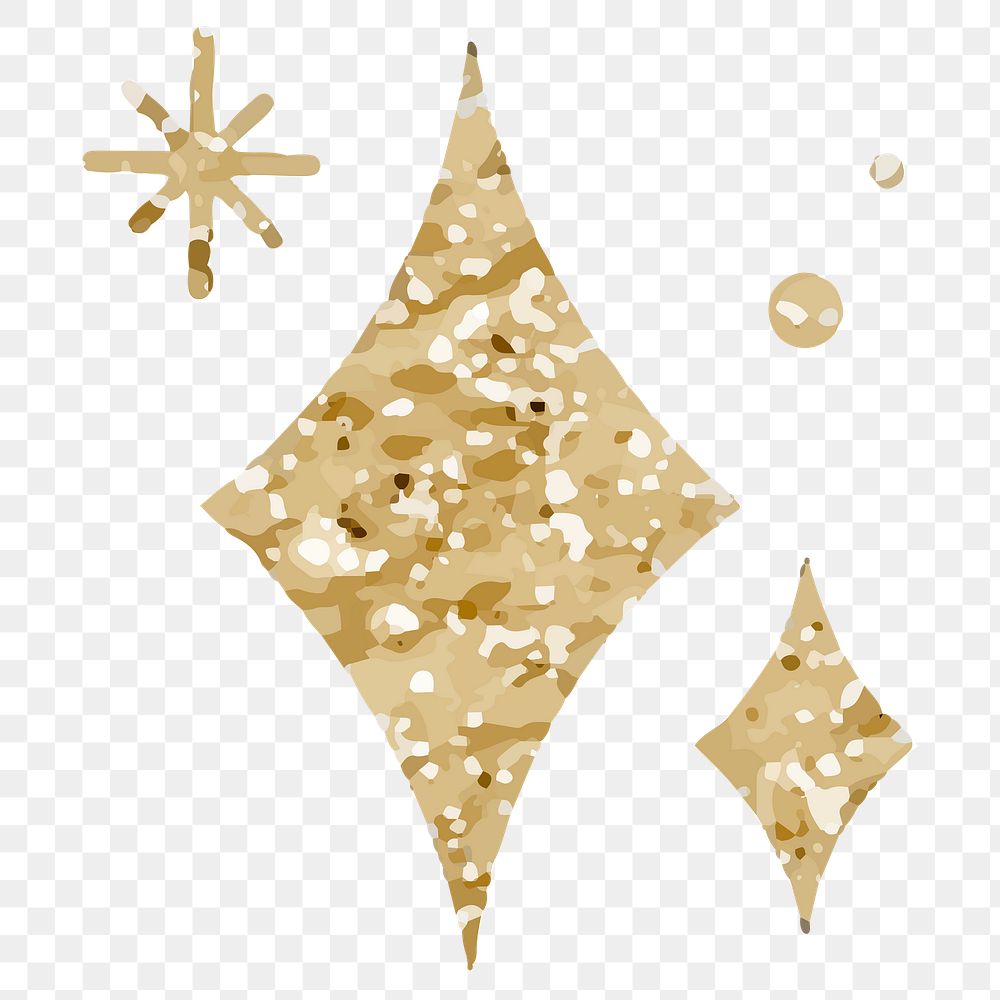 Png sparkling stars icon with glitter texture