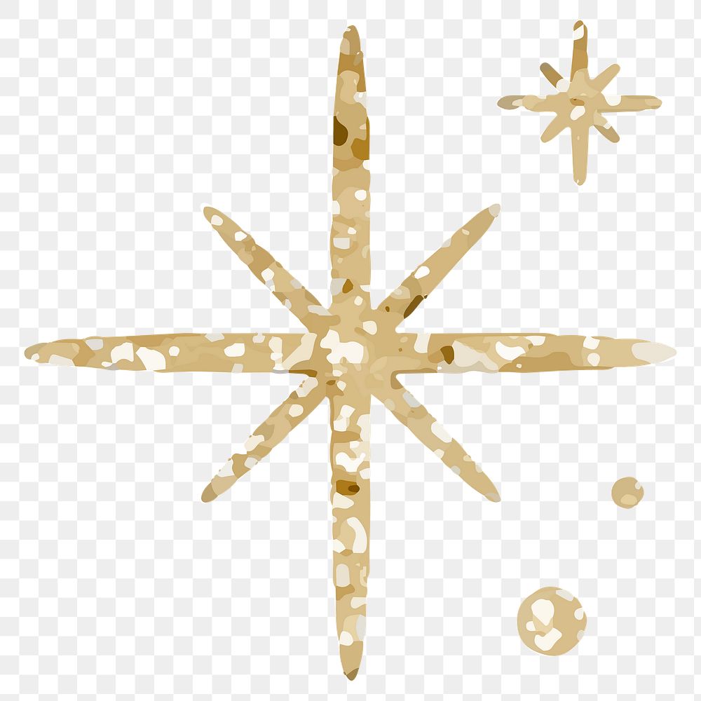 Png sparkling stars icon with glitter texture