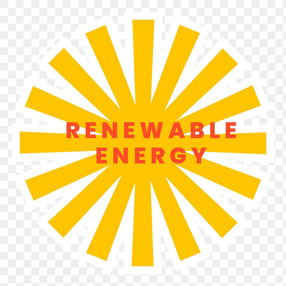 Png sticker renewable energy with solar power illustration