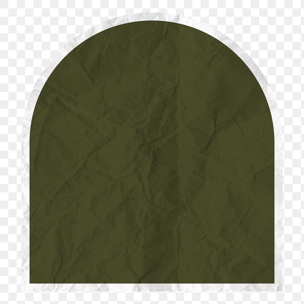 Png badge sticker green label illustration in wrinkled paper texture