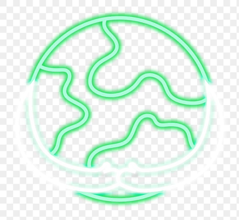 Png neon earth icon illustration
