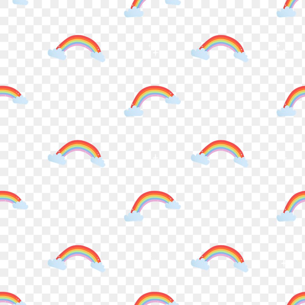Rainbow pattern png transparent background, cute illustration sticker