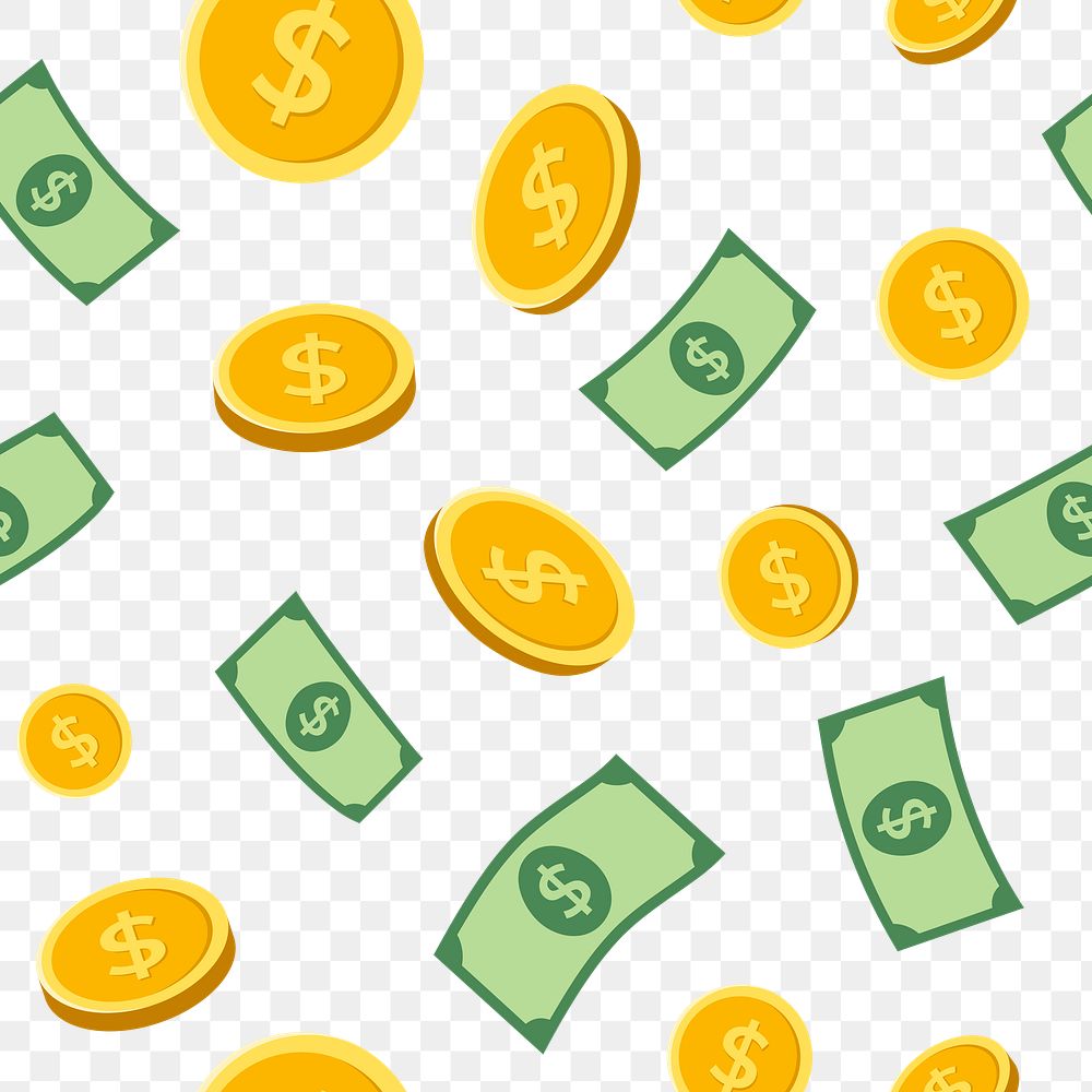 Money png pattern seamless background, finance sticker