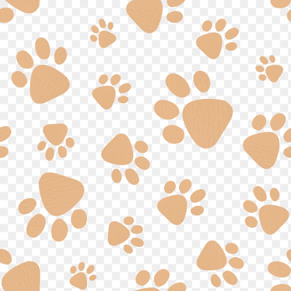 Animal png pattern seamless background, cute paw print sticker