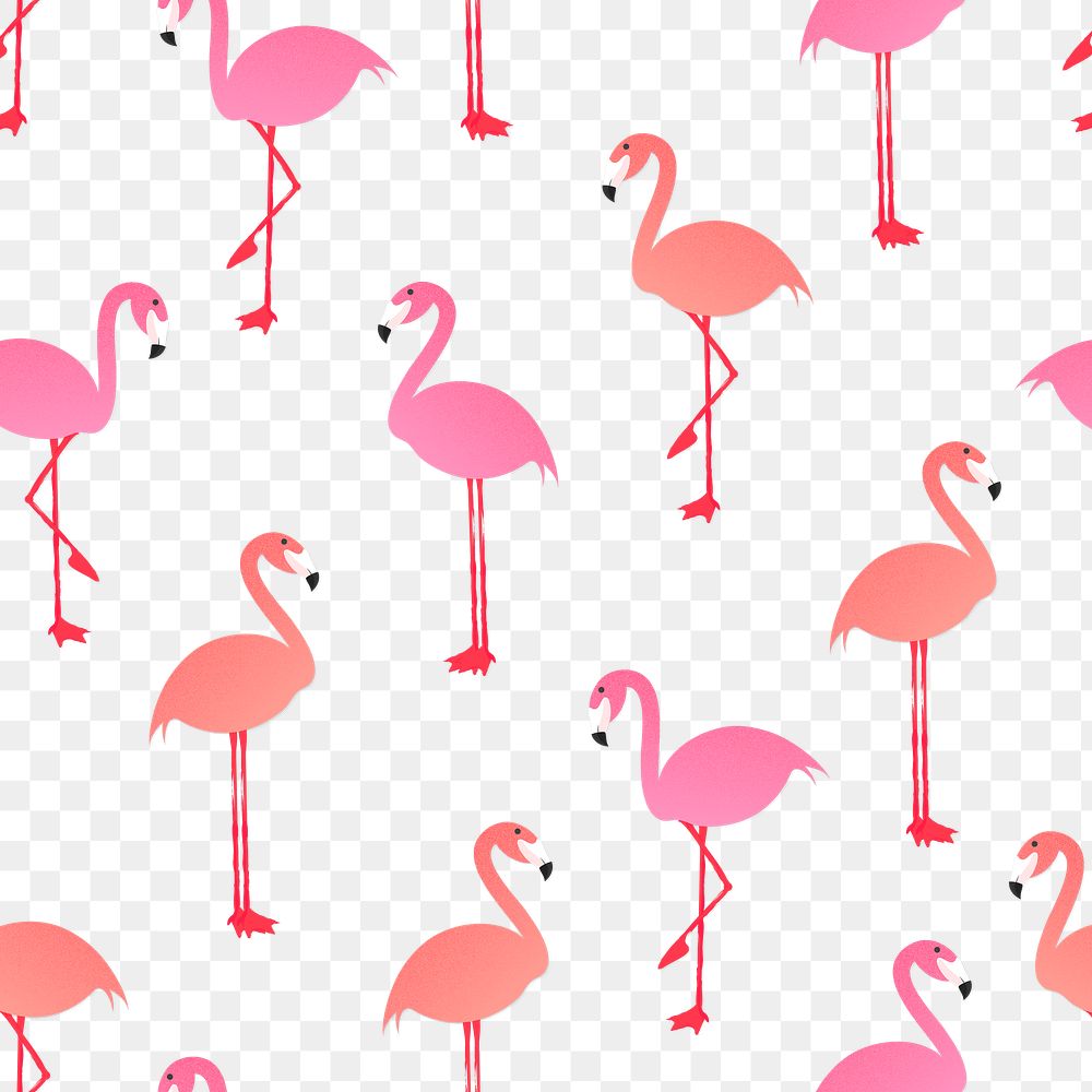 Animal png pattern seamless background, tropical flamingo sticker