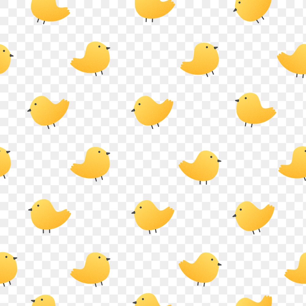 Animal png pattern seamless background, little bird sticker