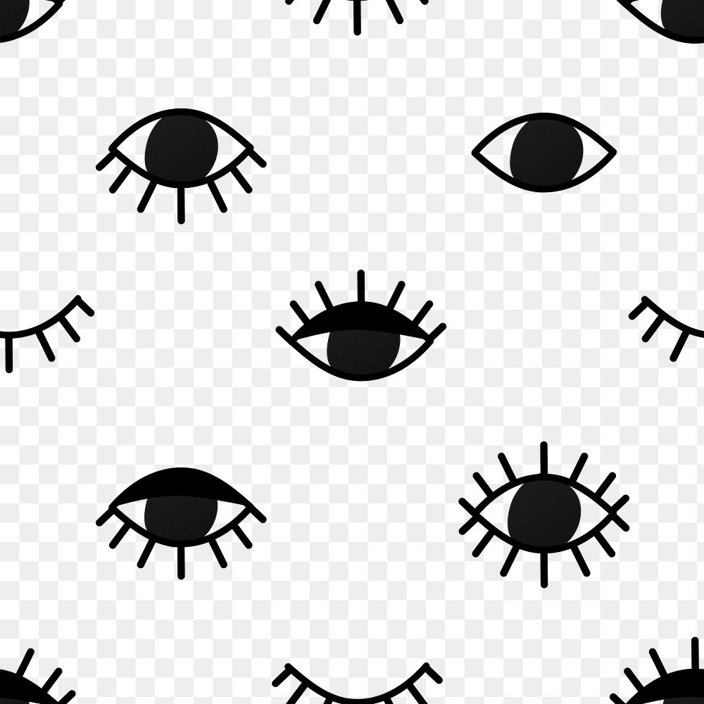Eyes png pattern seamless background, mystic psychedelic doodle halloween sticker