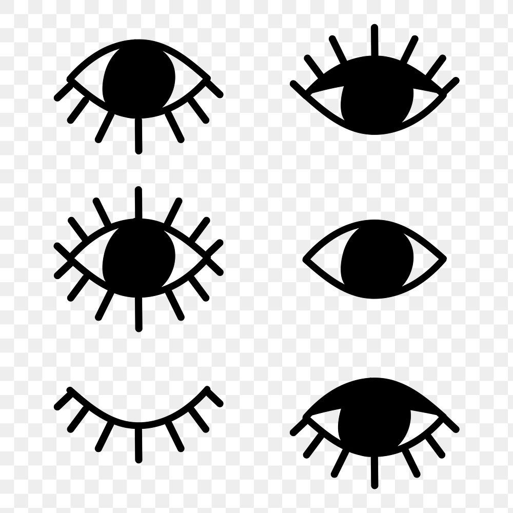 Eyes png pattern, hand draw mysticism clipart