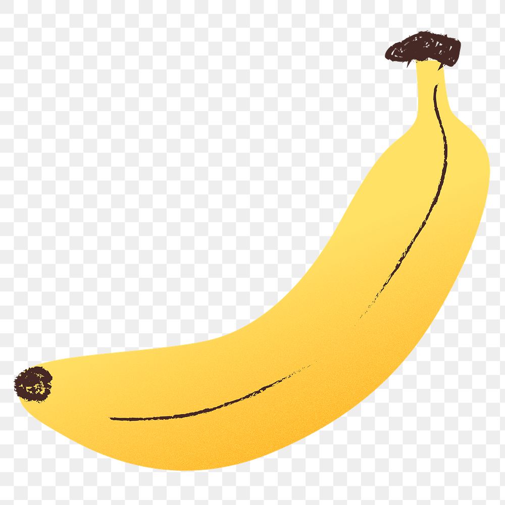 Banana png sticker, cute fruit transparent clipart