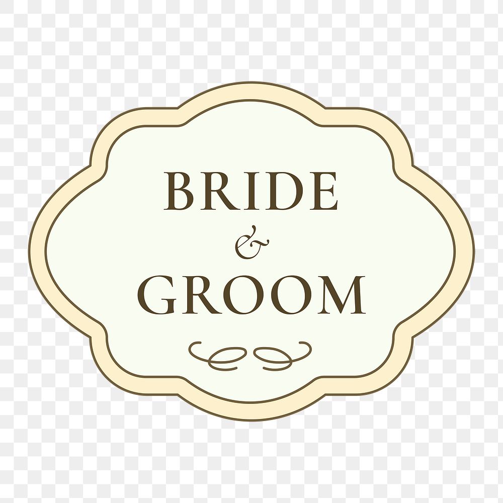 Png vintage wedding badge transparent background