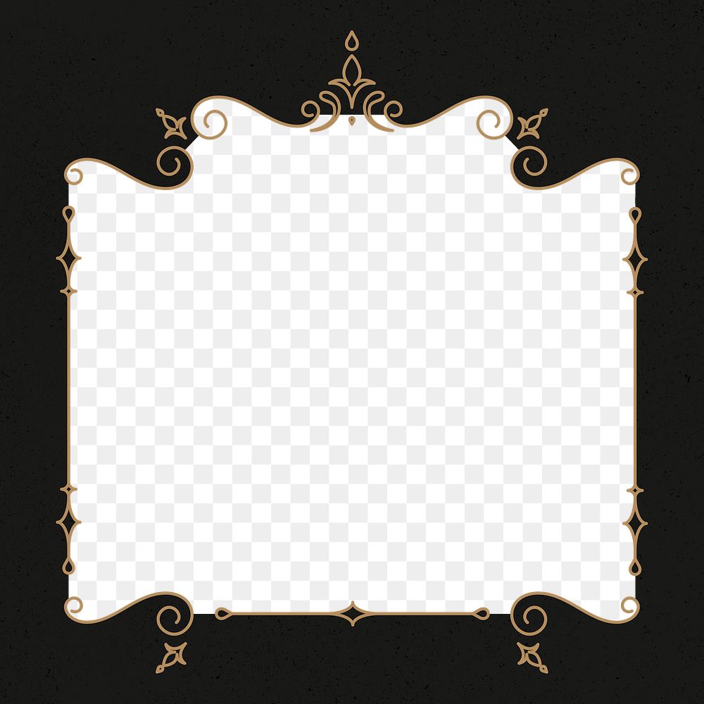 Png border frame with gold ornament