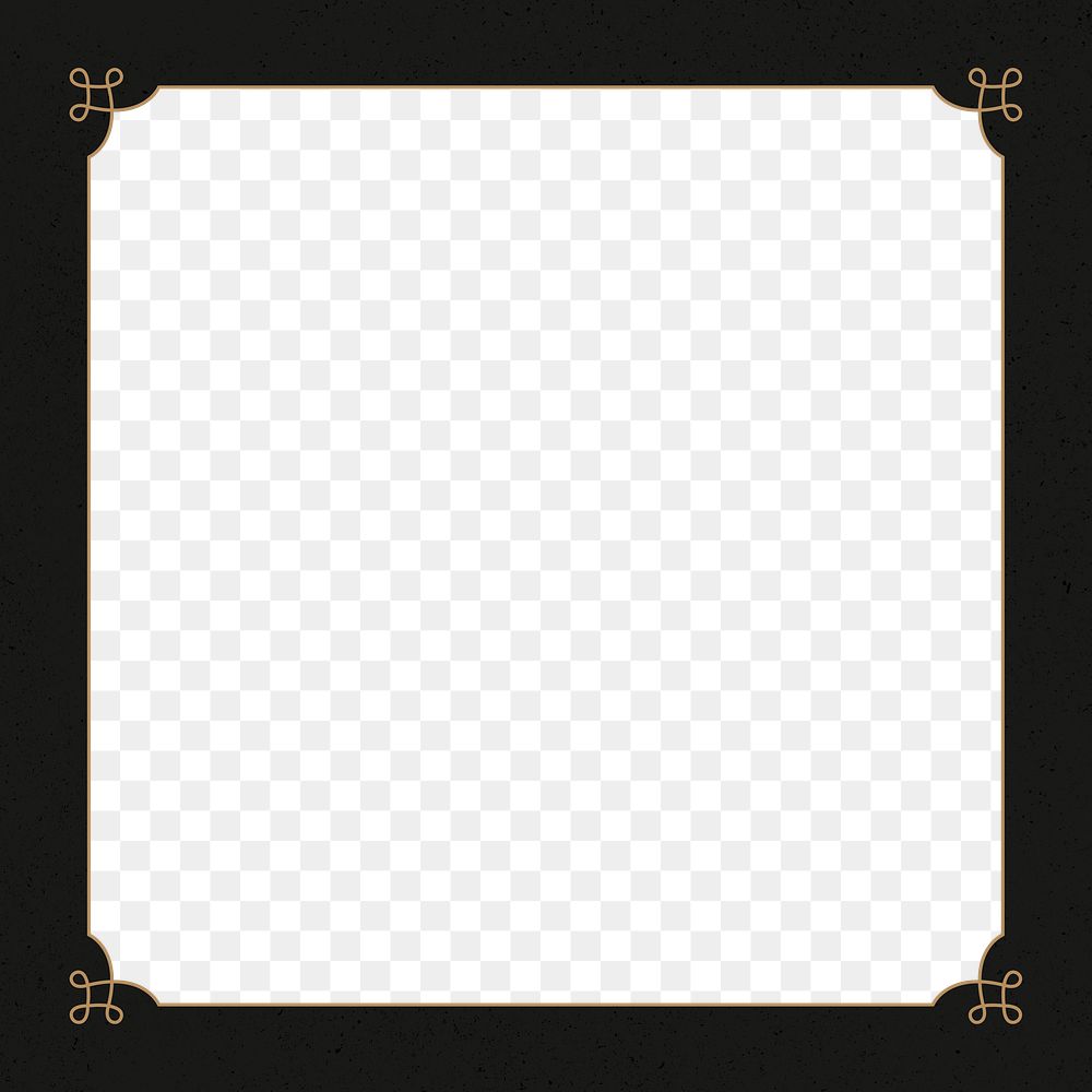 Png border frame with gold ornament