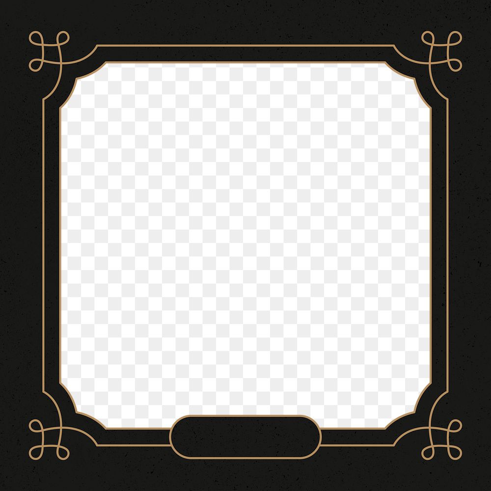 Png border frame with gold ornament