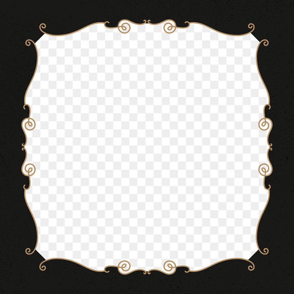 Png border frame with gold ornament