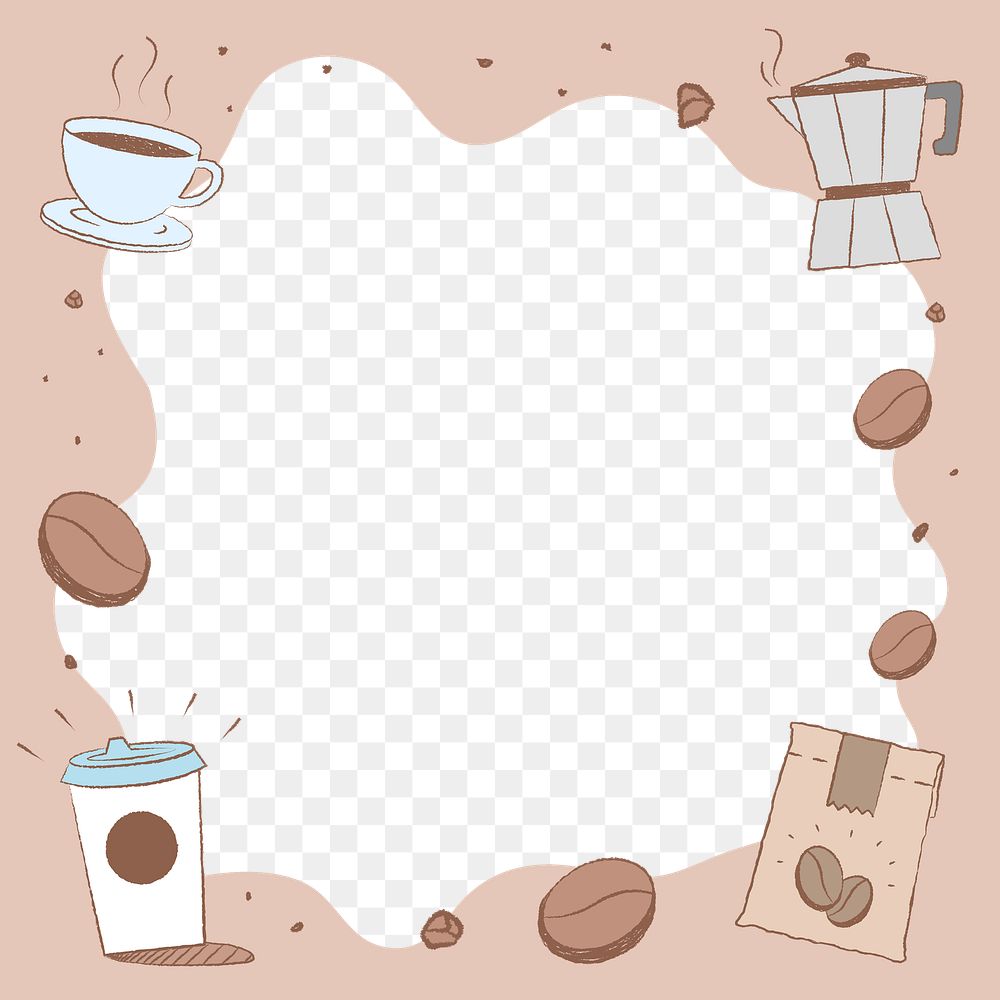 Coffee png frame transparent background
