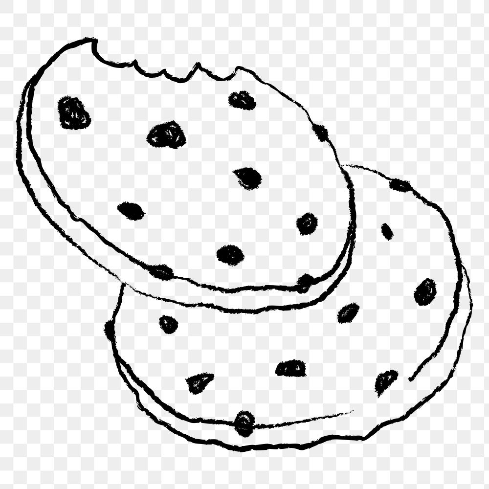 Cookie sticker png, cute bakery illustration doodle