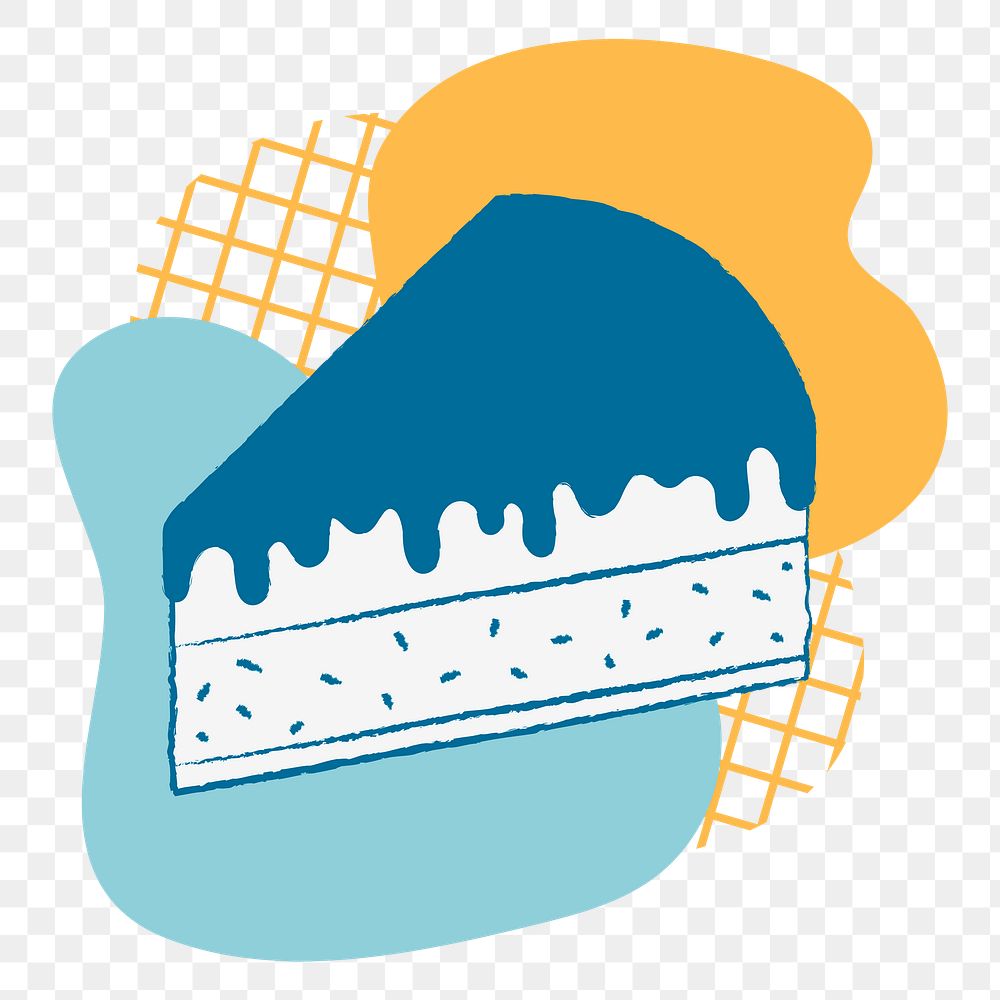 Cheesecake png sticker, cute cafe illustration