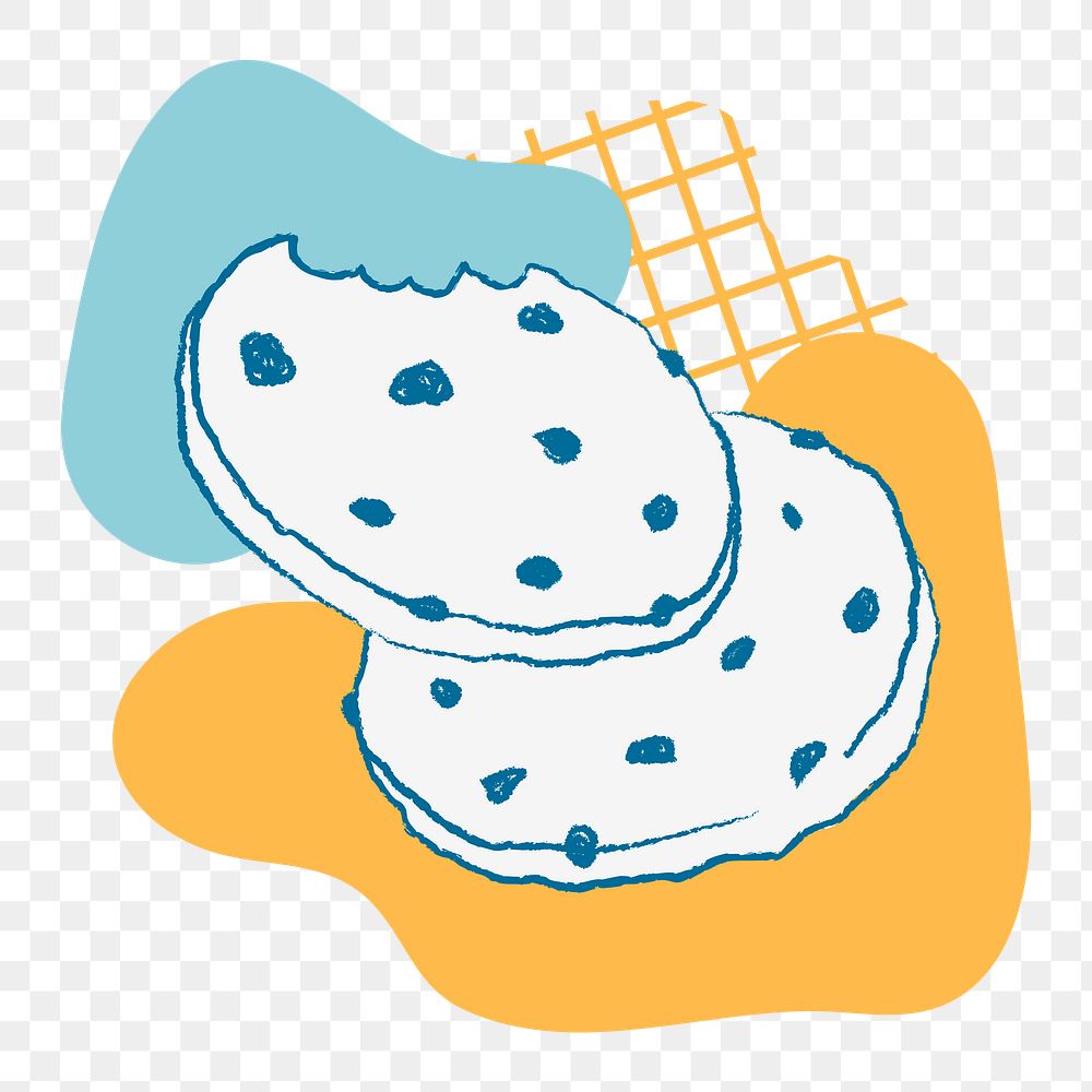 Cookie sticker png, cute bakery illustration