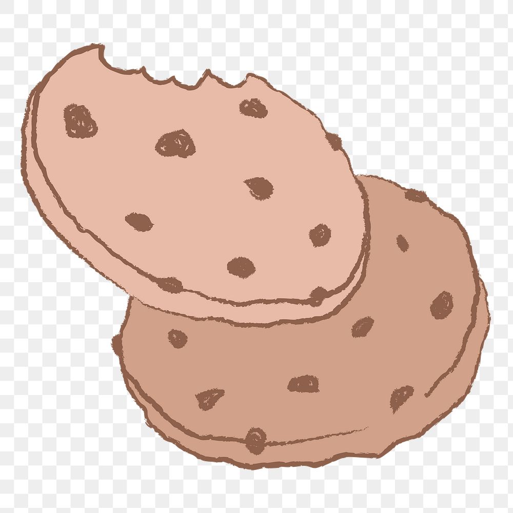 Cookie png sticker, cute bakery illustration doodle