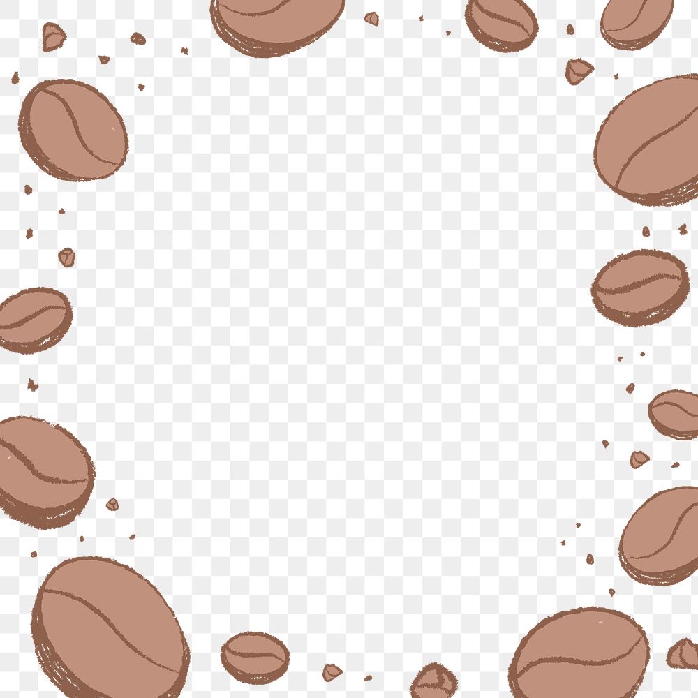 Coffee bean png frame transparent background