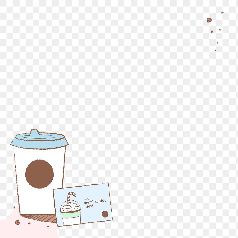 Coffee png border frame, transparent background