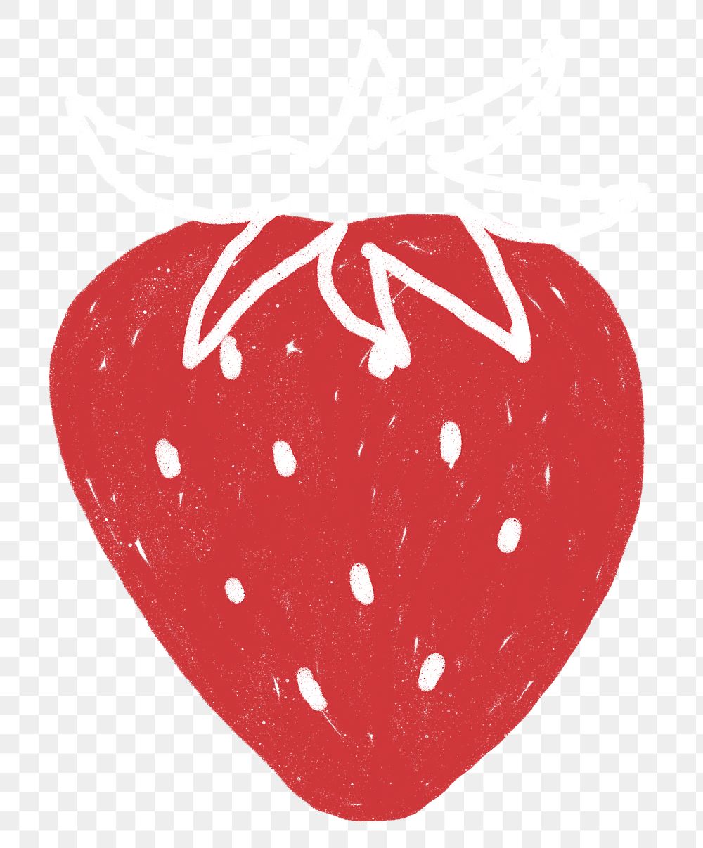 Strawberry PNG fruit doodle sticker