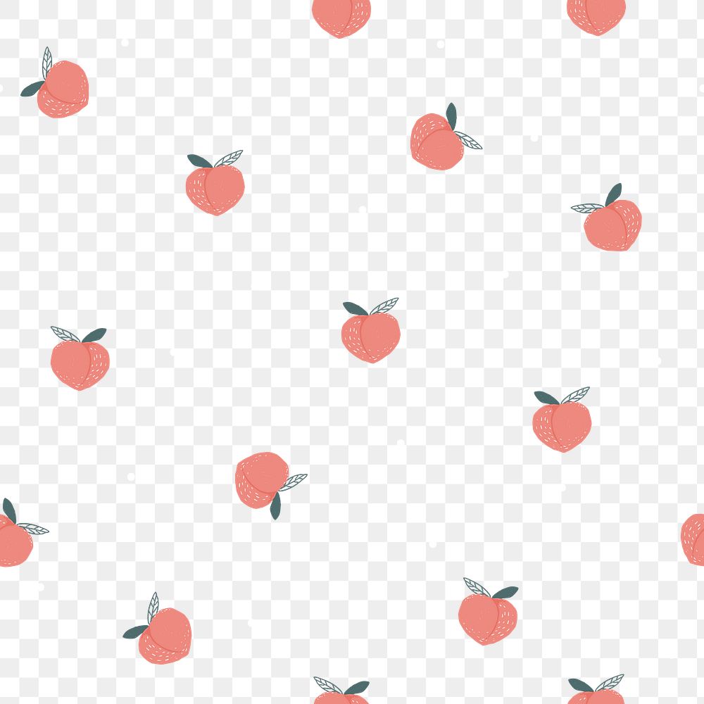 Peach pattern PNG, cute fruit transparent background
