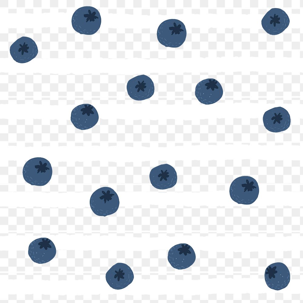 Blueberry pattern PNG, cute fruit transparent background