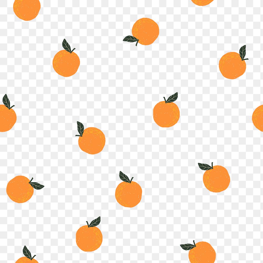 Orange pattern PNG, cute fruit transparent background