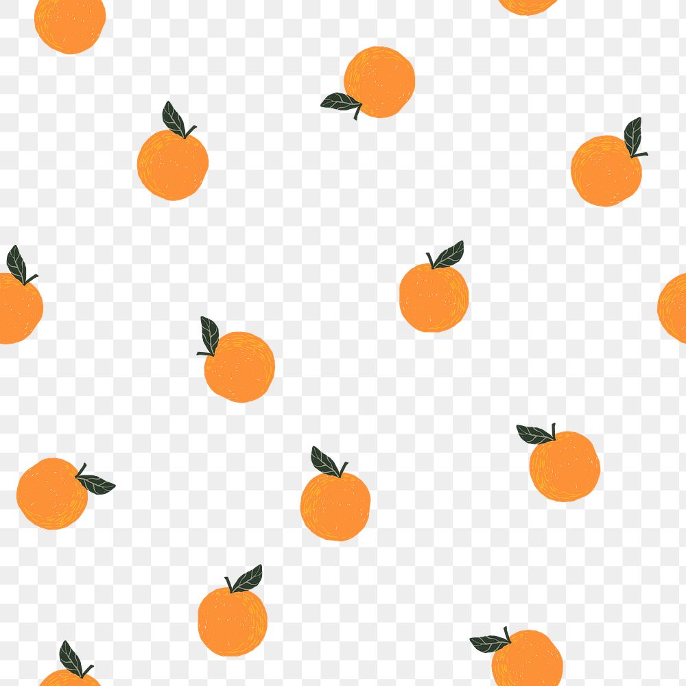 Orange pattern PNG, cute fruit Premium PNG rawpixel