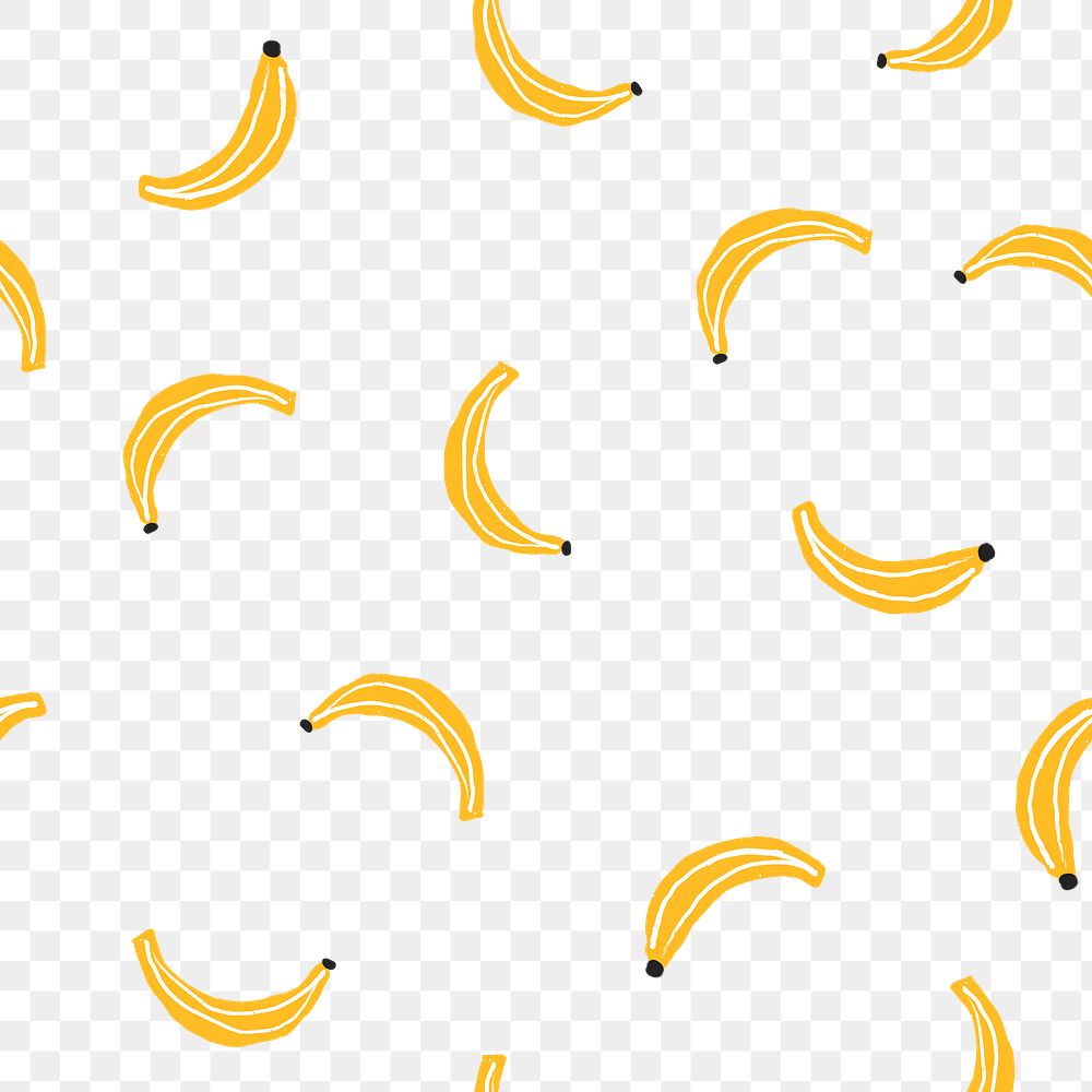 Banana pattern PNG, cute fruit transparent background