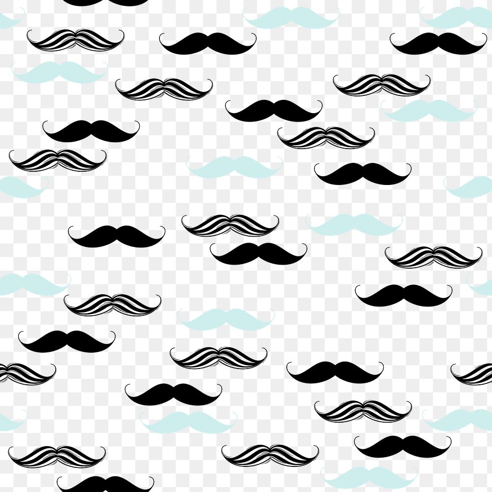 Mustache pattern PNG transparent background