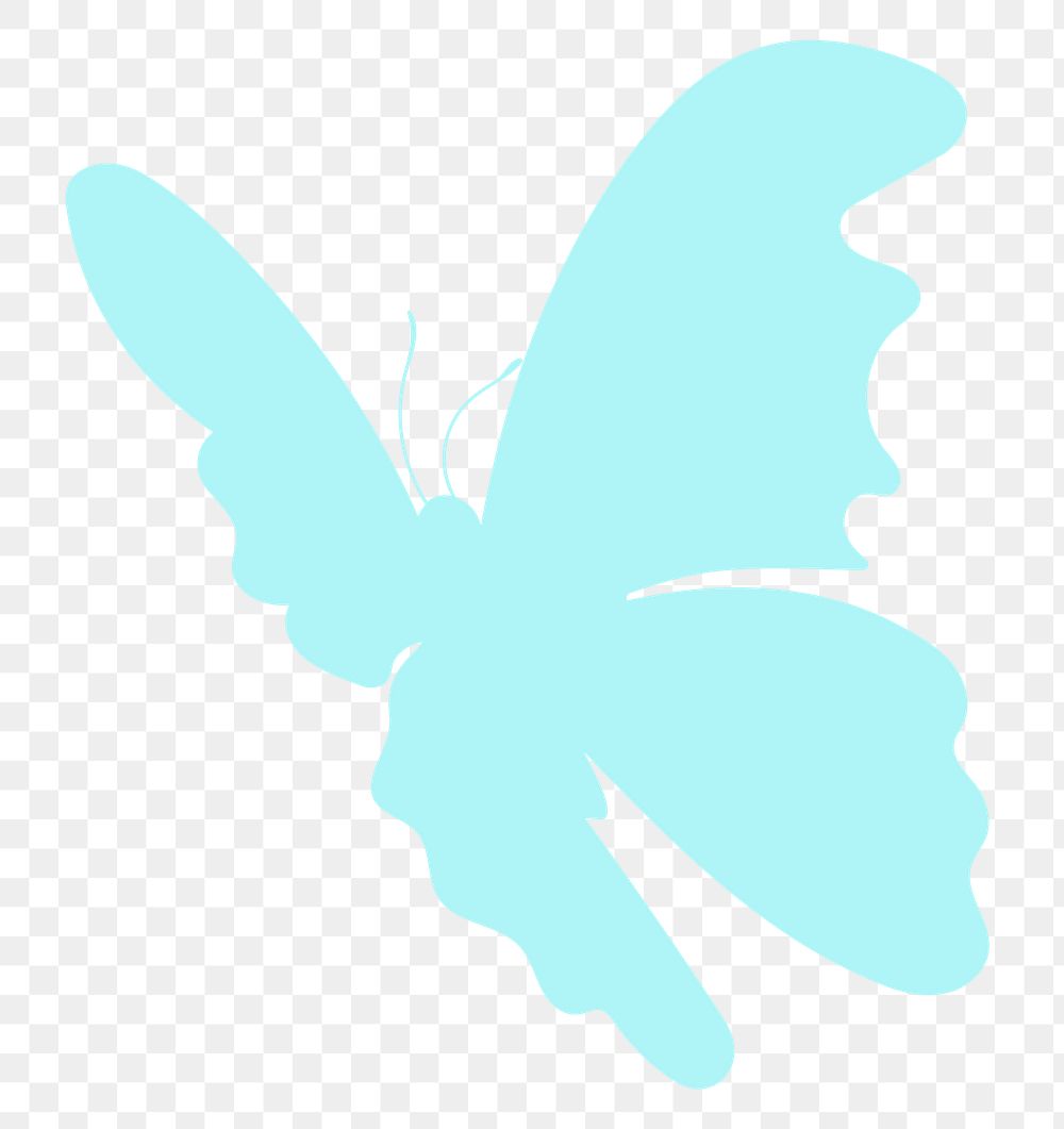 Butterfly png sticker, blue beautiful flat clipart