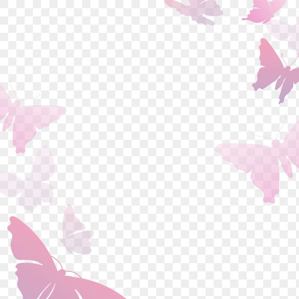 Pink butterfly png frame, beautiful animal design