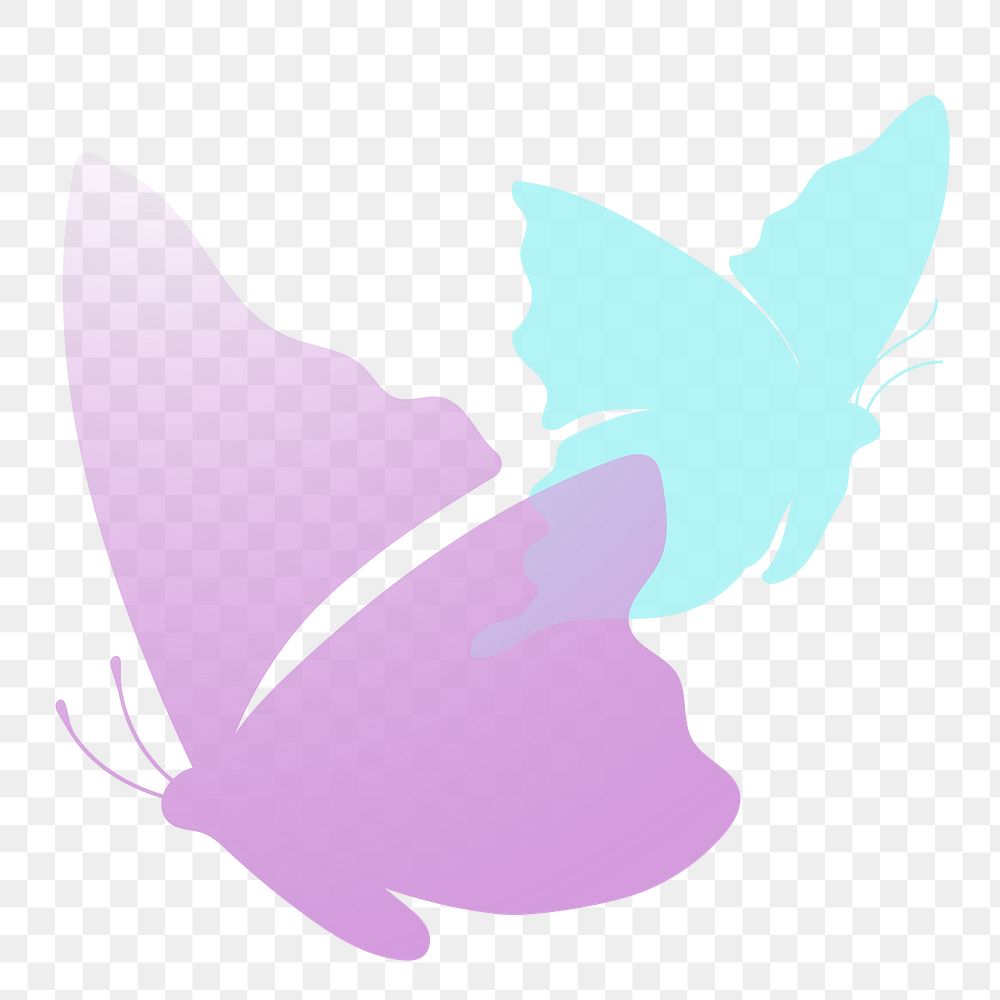 Butterfly png logo element, pink creative animal illustration