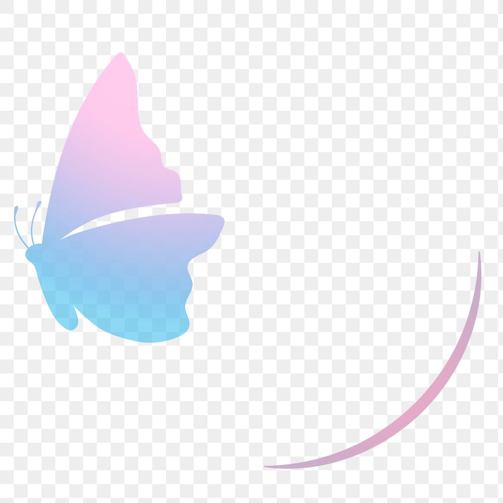 Butterfly png logo badge, pastel, aesthetic flat design