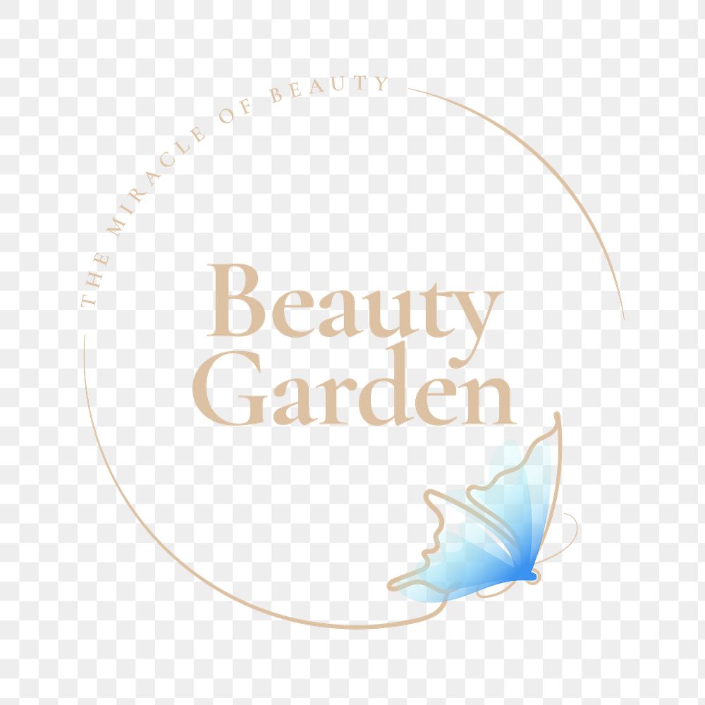 Beauty Garden png butterfly logo, salon business, creative design with slogan