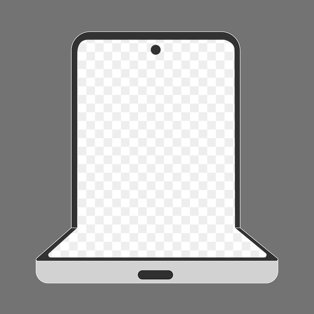SAMSUNG Galaxy Z Flip png transparent screen mockup, digital device illustration