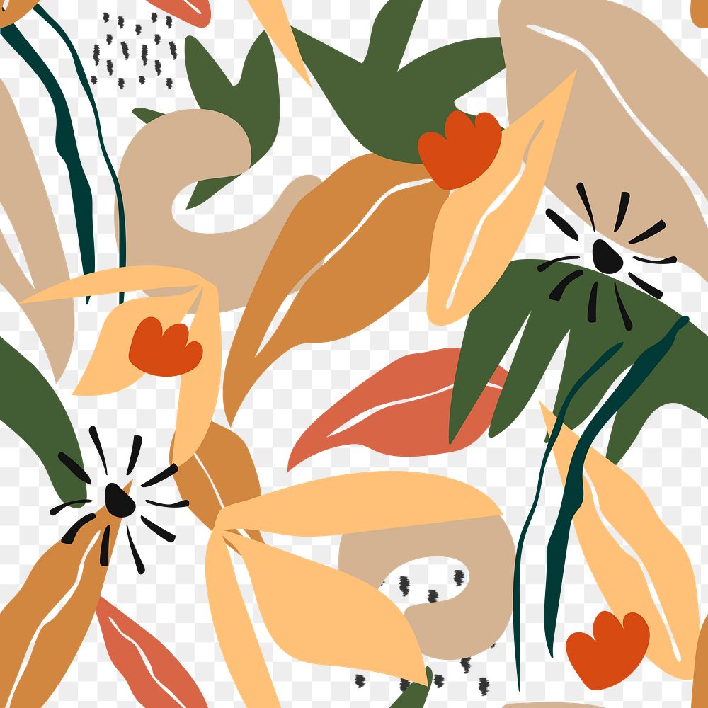 Abstract nature pattern png sticker, transparent background