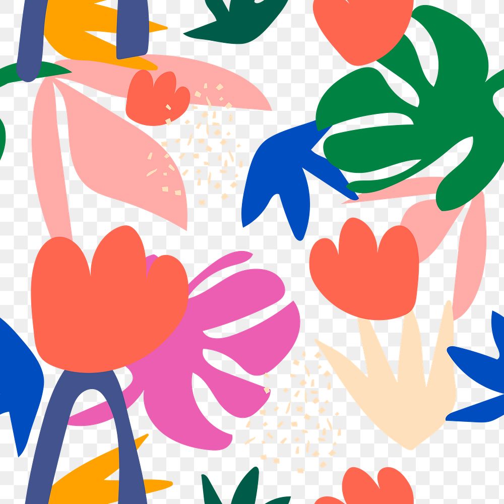 Tropical pattern png sticker, transparent background