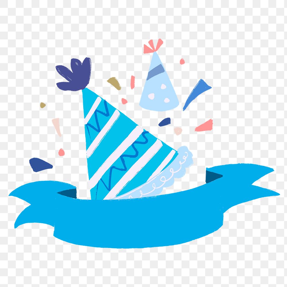 Party hat PNG clipart, blank label design