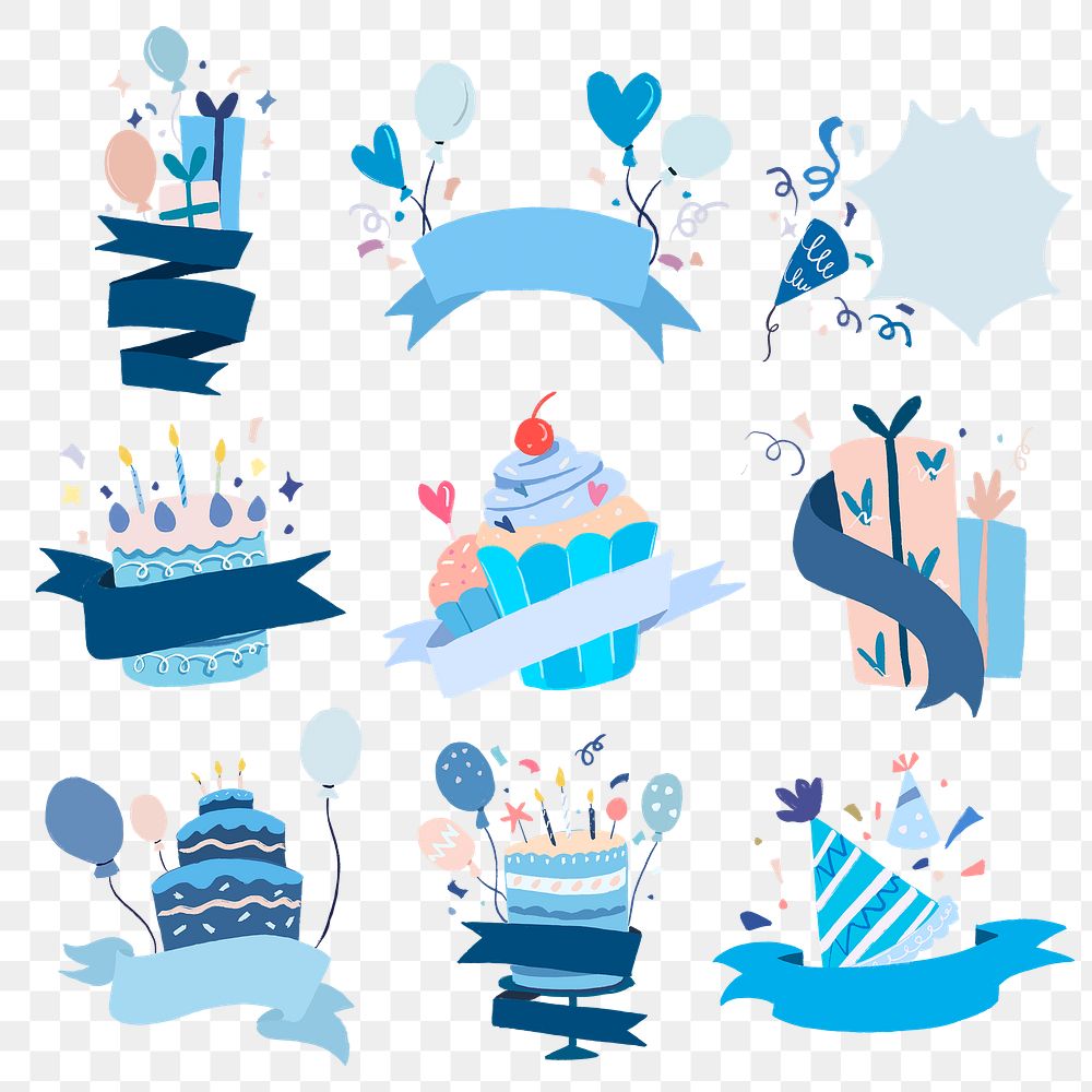 Celebration party PNG sticker set