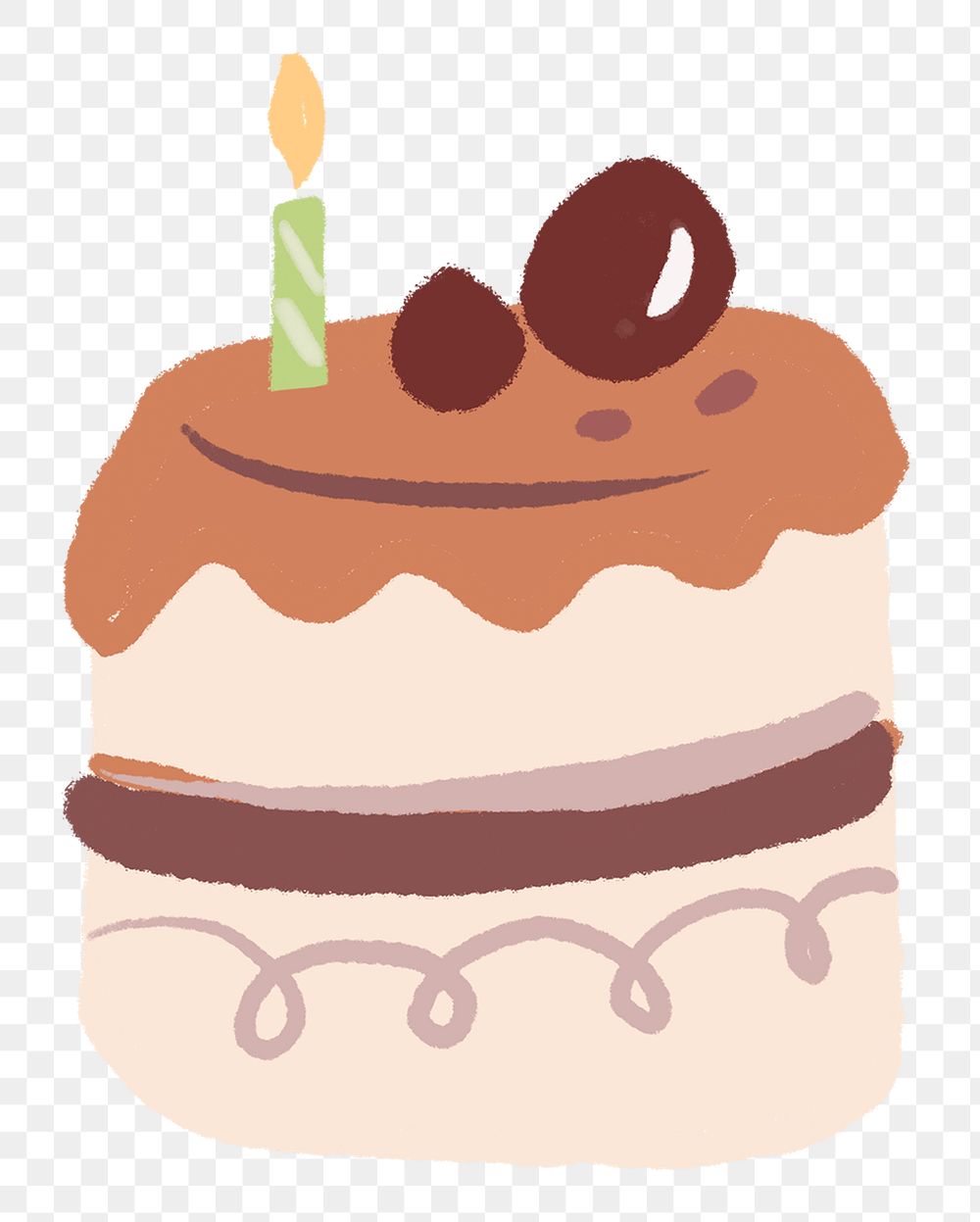 Chocolate cake PNG sticker, cute dessert icon
