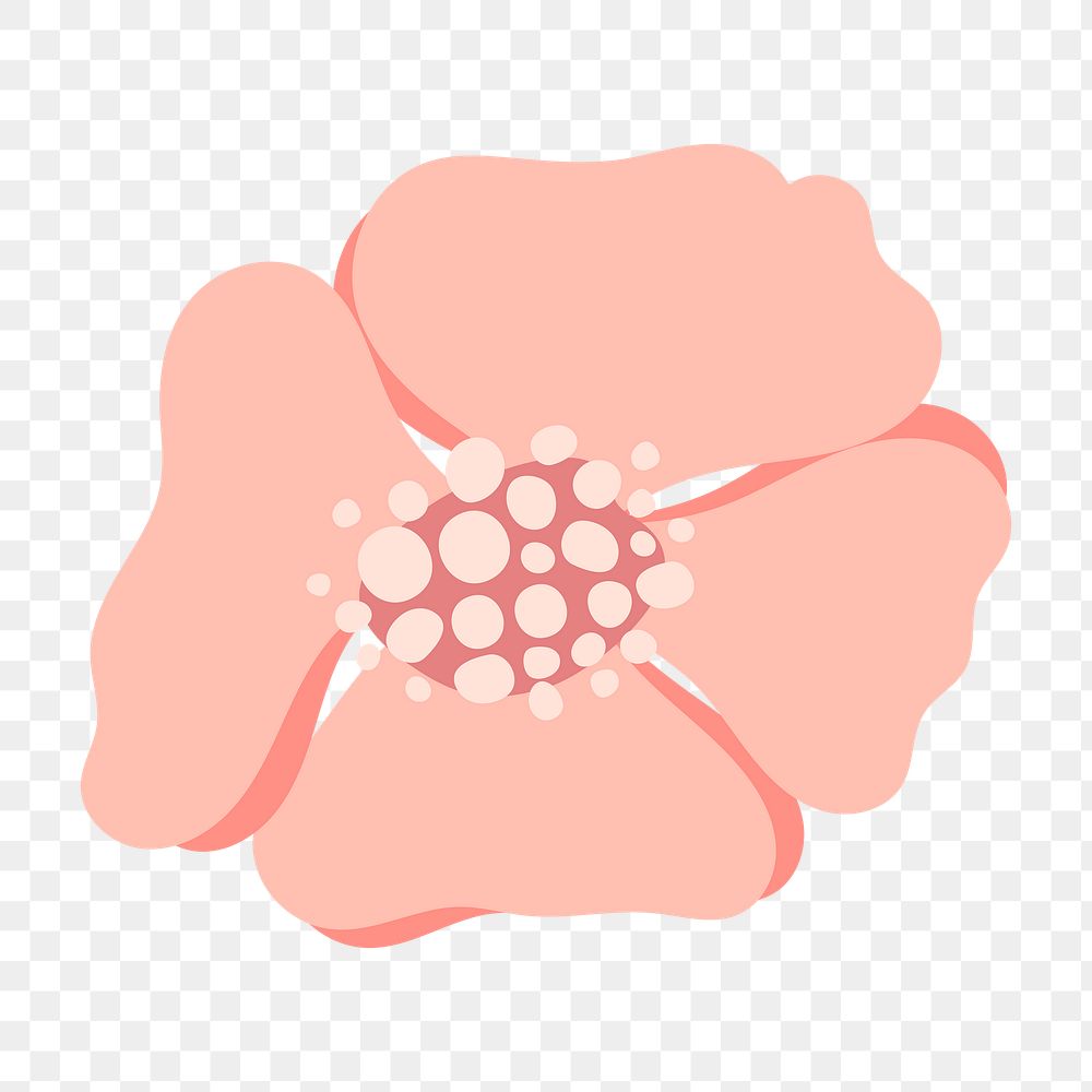 Flower sticker png pink flower clipart illustration
