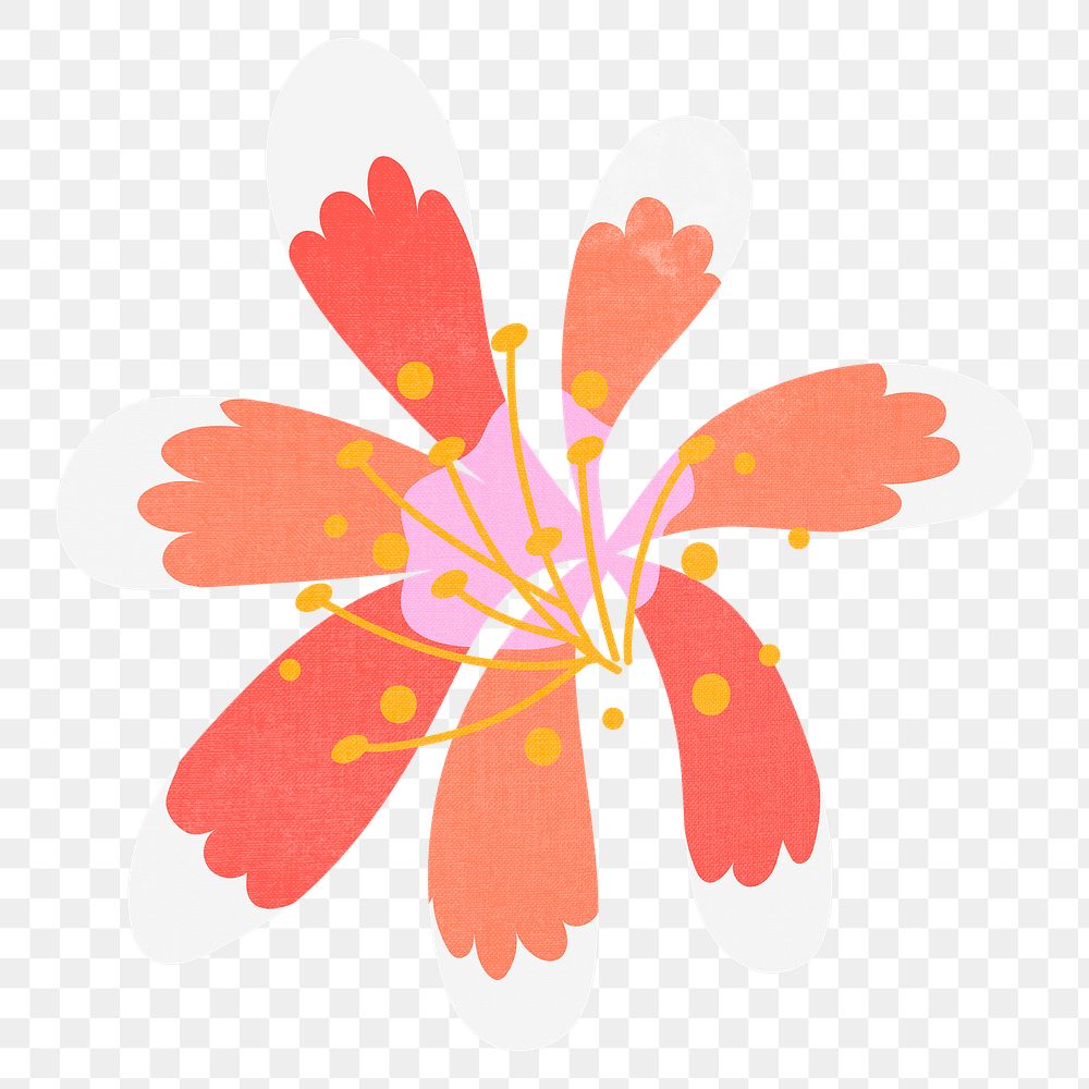 Flower sticker png colorful flower clipart illustration