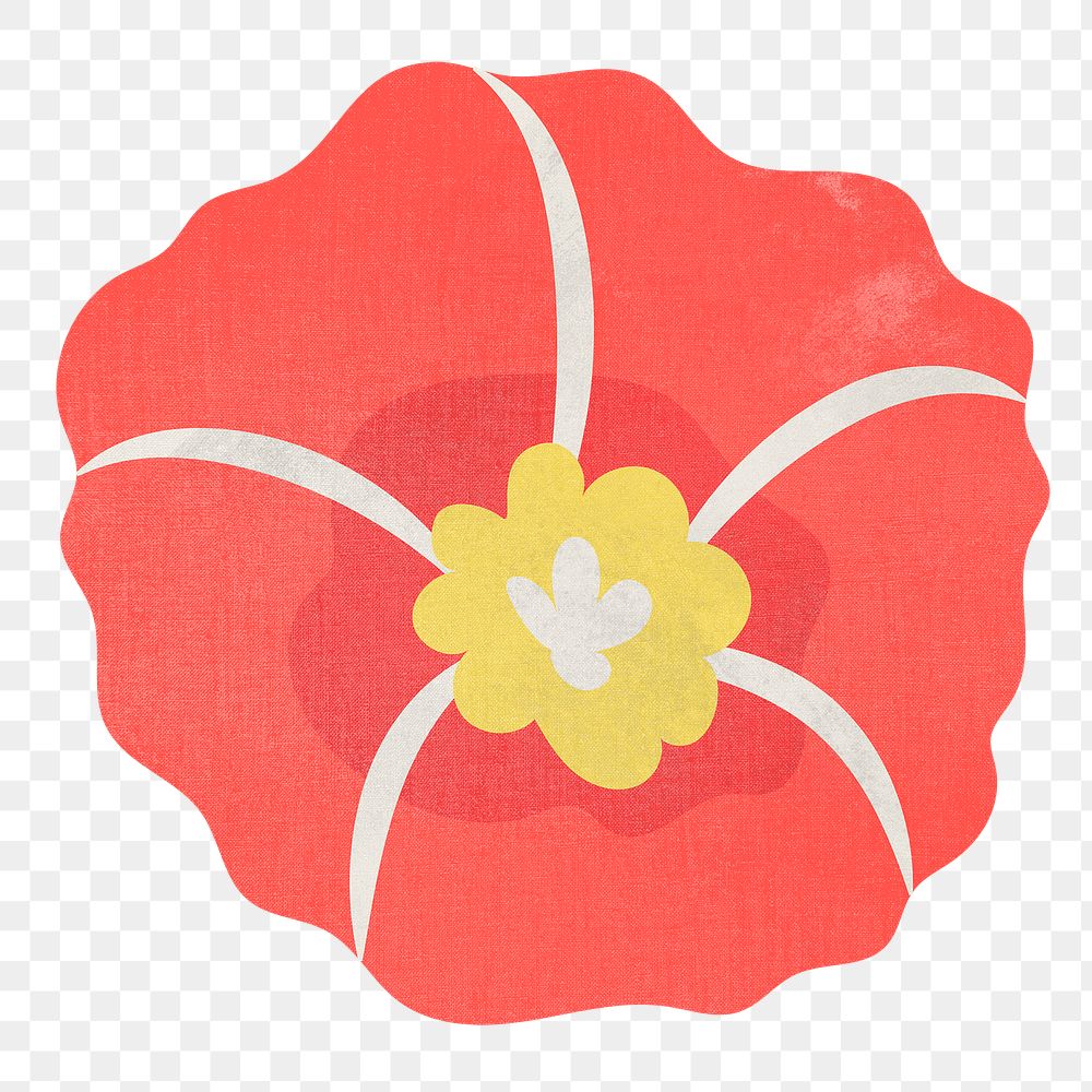 Flower collage sticker png red flower clipart illustration