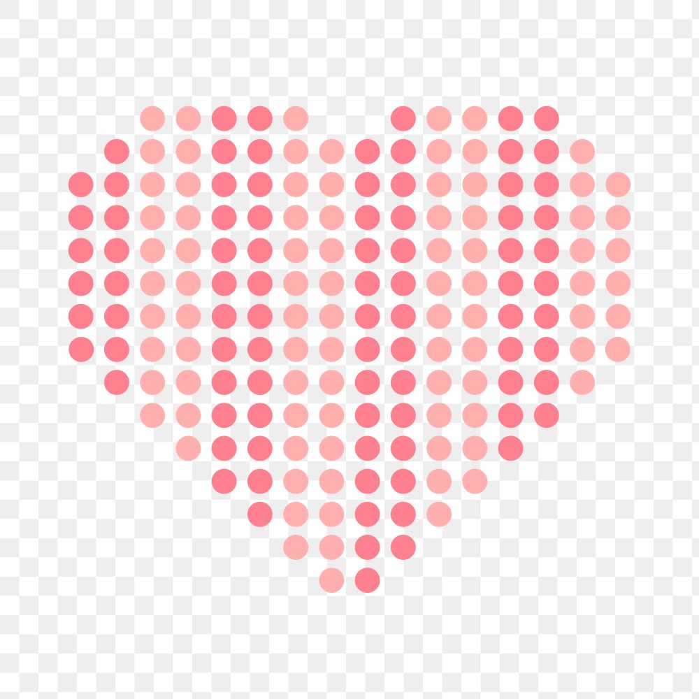 Heart PNG clipart, pink polka dot design icon