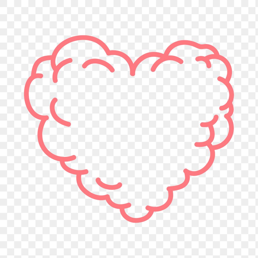 Doodle heart PNG clipart, pink pastel simple design icon