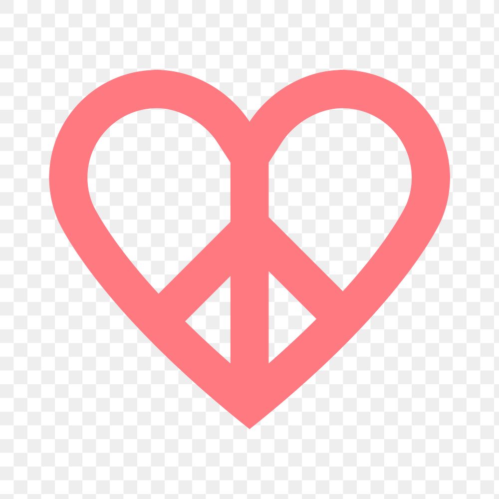 Love peace png, pink freedom sticker design