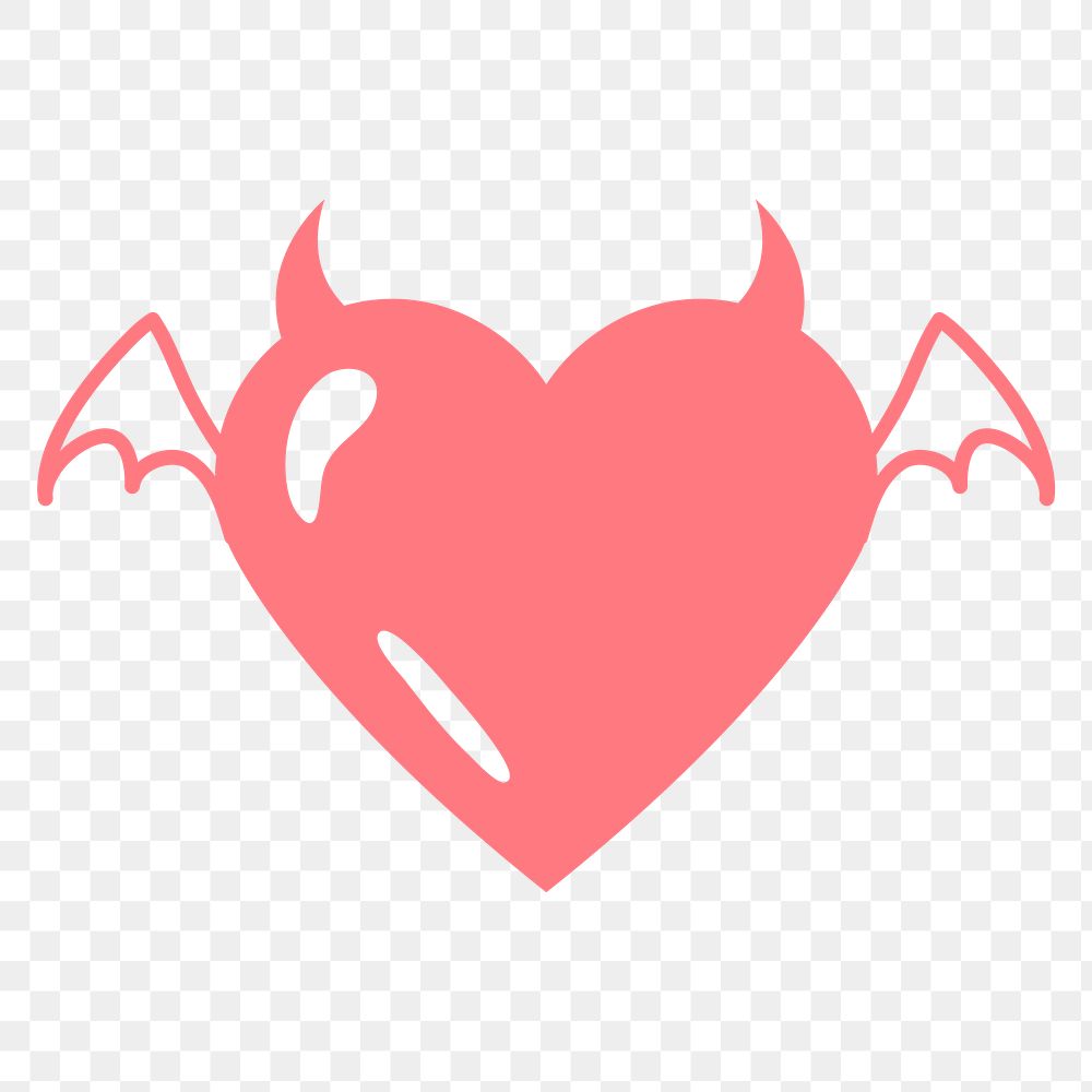 Devil heart PNG sticker, red cute design icon